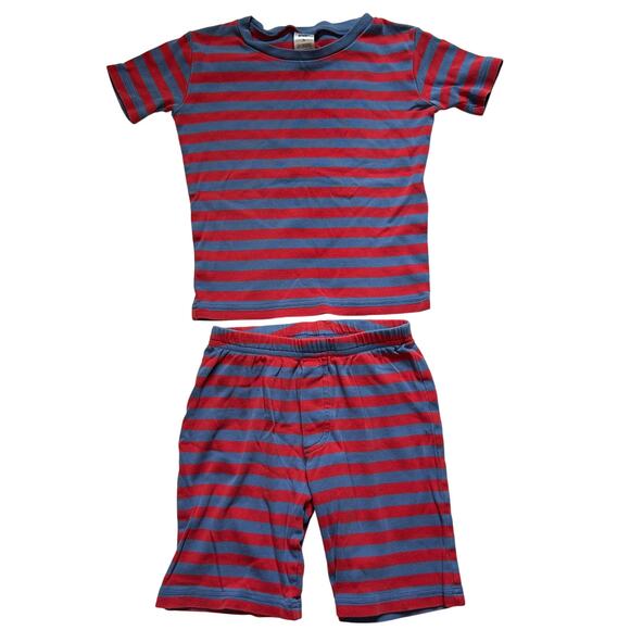 Mini Boden Red & Blue Striped Short Pajama Set - Size 6Y - Picture 1 of 5